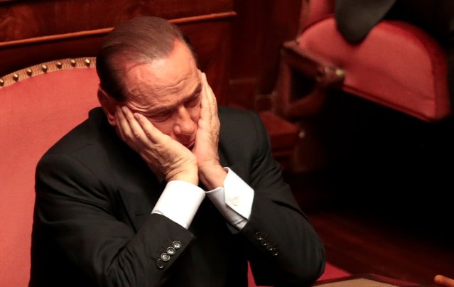 File photo of Italian centre-right leader Berlusconi at the Senate in Rome