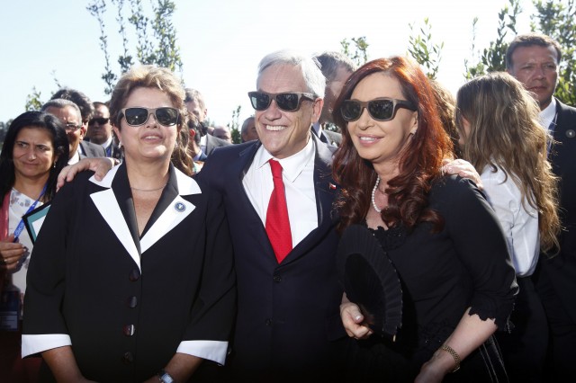 Dilma, Cristina y Piñera se pusieron de acuerdo (foto)
