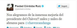 Esto fue lo que dijo Piedad Córdoba de las fotos de Chávez