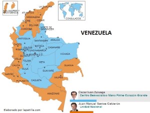 Santos y Zuluaga dividieron en los estados fronterizos con Venezuela (mapa)