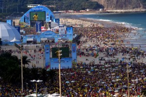 Durante el Mundial, en Copacabana es Año Nuevo cada día