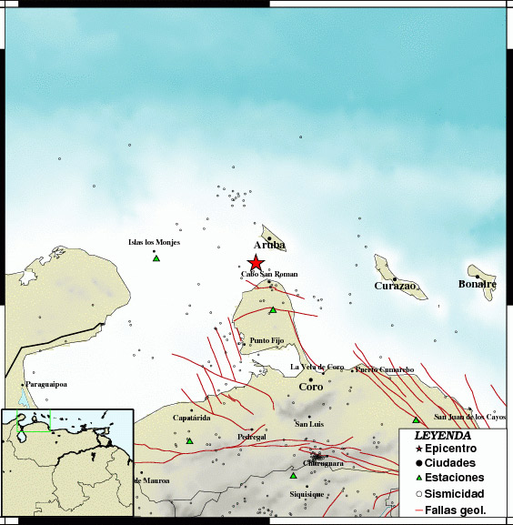 Sismo de magnitud 3.1 en Falcón