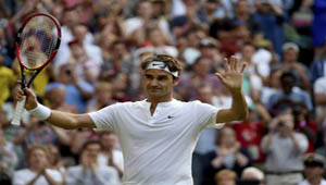 Roger Federer ganó y clasificó a cuartos de final de Wimbledon