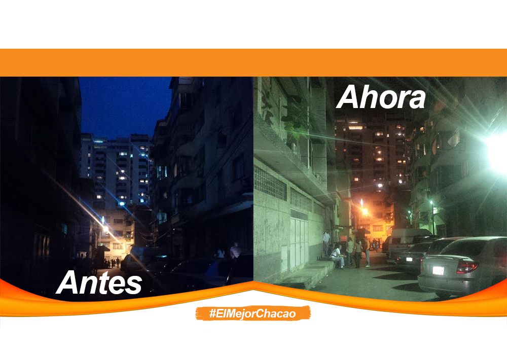 Concejal Del Rosario continúa con plan de iluminación en Chacao