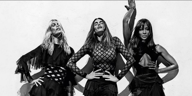 ¡Regreso a los 90! Claudia Schiffer, Cindy Crawford y Naomi Campbell posan juntas (Fotos)