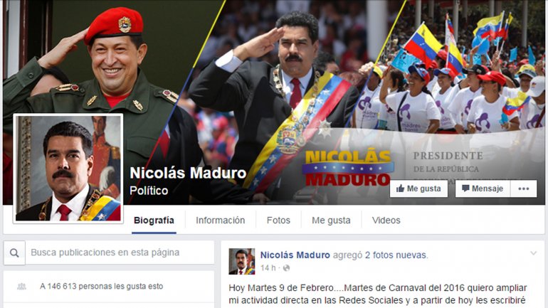 Maduro usará Facebook para “ampliar” su uso de redes sociales