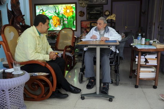 Maduro se reunió con Fidel en la víspera de la llegada de Obama