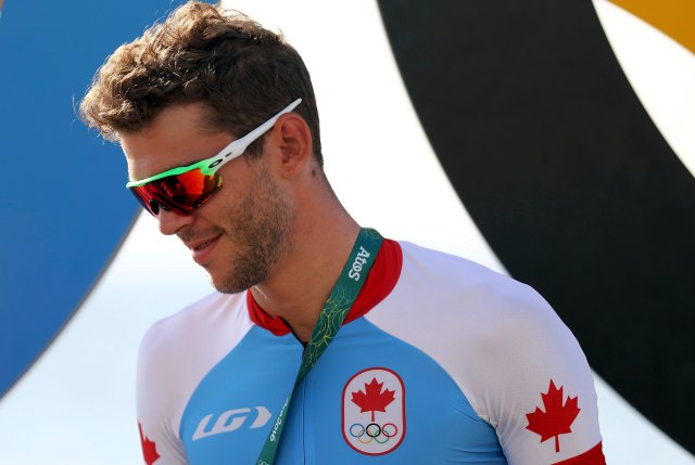 2016 Rio Olympics - Cycling Road - Final - Men's Road Race - Fort Copacabana - Rio de Janeiro, Brazil - 06/08/2016. Antoine Duchesne (CAN) of Canada before the start of the race REUTERS/Bryn Lennon/Pool FOR EDITORIAL USE ONLY. NOT FOR SALE FOR MARKETING OR ADVERTISING CAMPAIGNS.