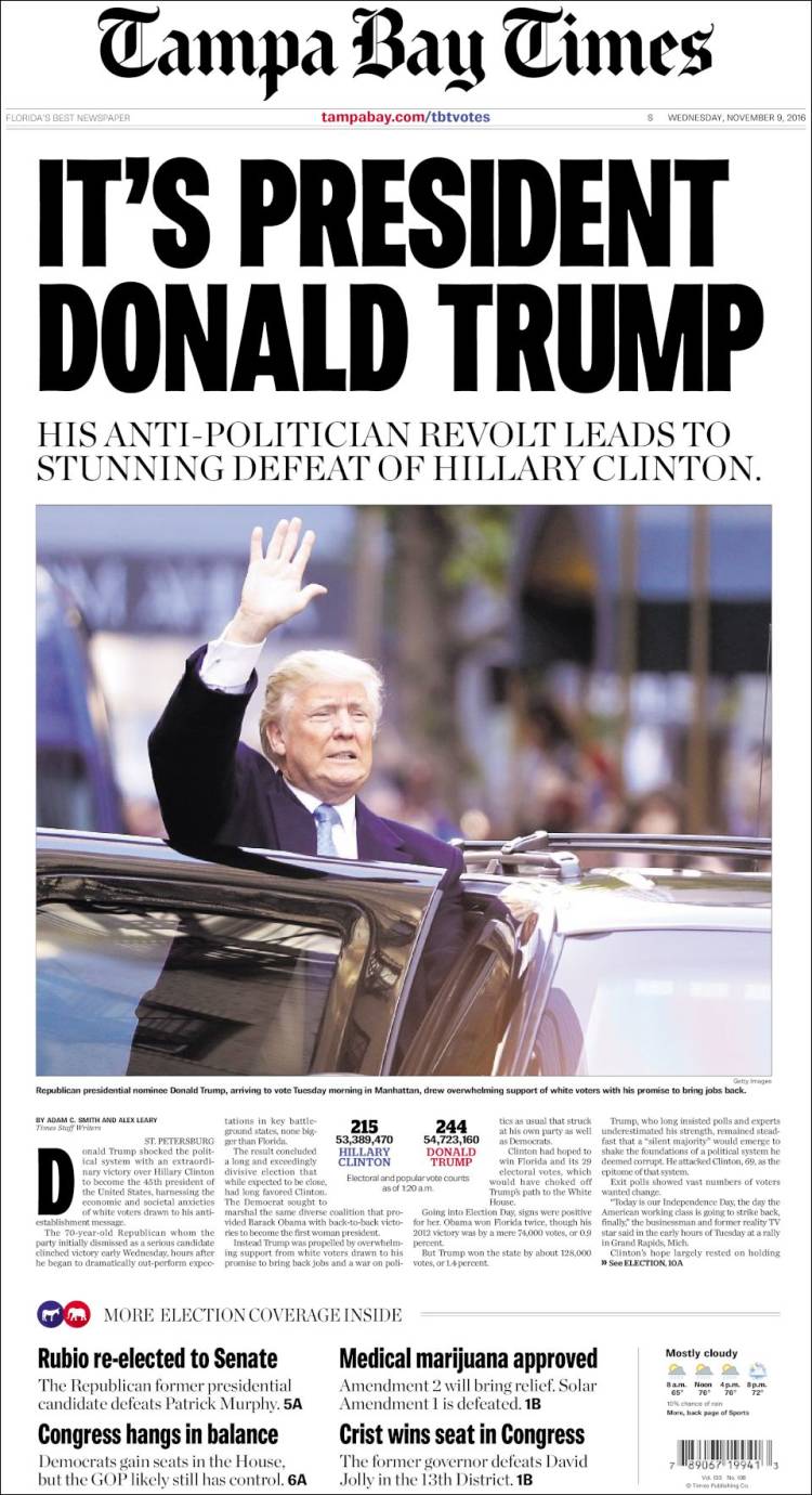Así reseña la prensa internacional la victoria de Donald Trump