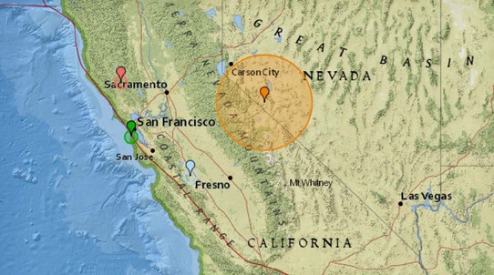 Un terremoto de 5,7 sacude el estado de Nevada