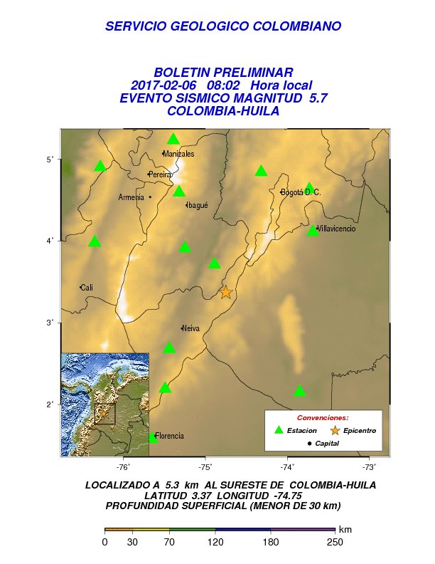 Sismo de magnitud 5.7 sacude varias zonas de Colombia
