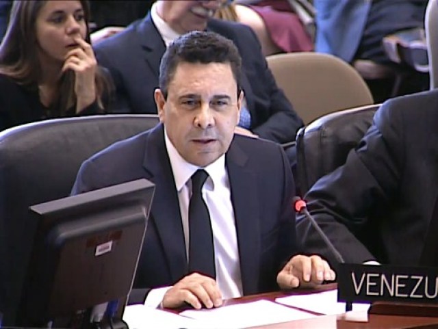El embajador permanente de Venezuela en la Organización de Estados Americanos (OEA), Samuel Moncada 