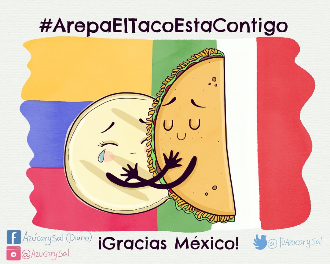 #ArepaElTacoEstaContigo: De esta manera mexicanos expresan apoyo a venezolanos