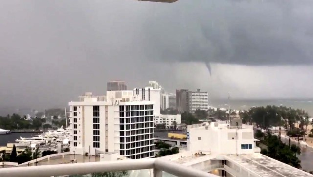 A tornado is seen from Fort Lauderdale beach, Florida, U.S., September 9, 2017, in this still image taken from a video obtained from social media. Twitter/Karina Bauza/via REUTERS THIS IMAGE HAS BEEN SUPPLIED BY A THIRD PARTY. MANDATORY CREDIT. NO RESALES. NO ARCHIVES