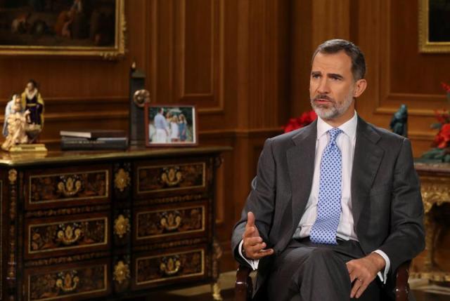 El rey Felipe VI durante su mensaje navideño // Foto EFE