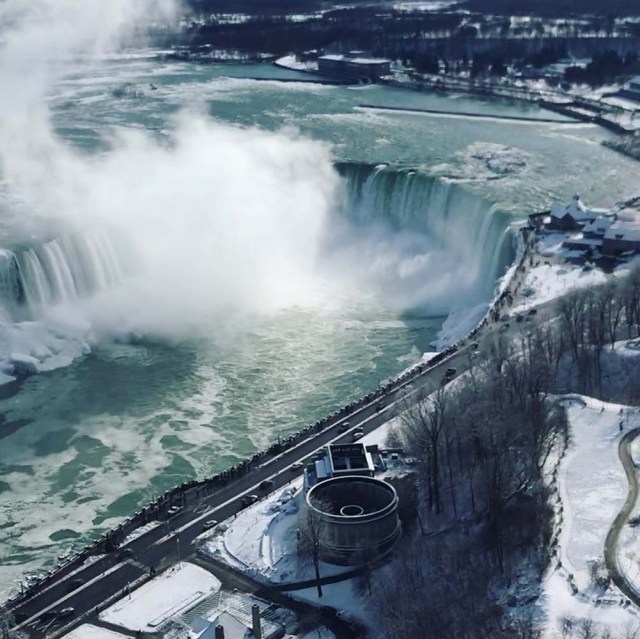 Water flows over the Niagara Falls viewed from the Canadian side, Ontario, Canada January 2, 2018 in this picture obtained from social media. COURTESY of THOMAS BVRD /via REUTERS THIS IMAGE HAS BEEN SUPPLIED BY A THIRD PARTY. MANDATORY CREDIT. NO RESALES. NO ARCHIVES