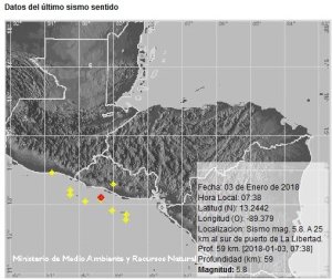 Sismo de magnitud 5.8 sacudió El Salvador, descartan amenaza de tsunami