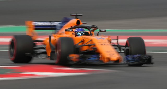 F1 Formula One - Formula One Test Session - Circuit de Barcelona Catalunya, Montmelo, Spain - February 26, 2018 Fernando Alonso of McLaren during testing REUTERS/Albert Gea
