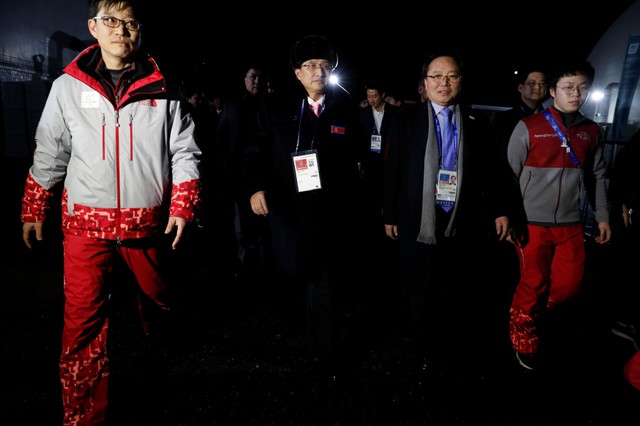 North Korean Vice Sports Minister Won Kil-u arrives with the North Korean delegation at the Gangneung Olympic Village of the Pyeongchang Winter Olympic Games 2018, in Gangneung, South Korea, February 1, 2018. REUTERS/Jeon Heon-Kyun/Pool