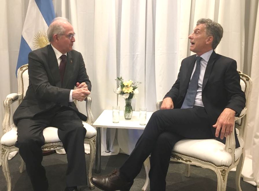 Macri y Ledezma conversaron sobre la crisis humanitaria en Venezuela