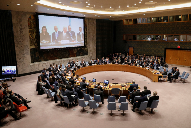 Imagen de archivo del Consejo de Seguridad de la ONU reunido para debatir sobre Siria en la sede del organismo en Nueva York, abr 9, 2018. REUTERS/Brendan McDermid