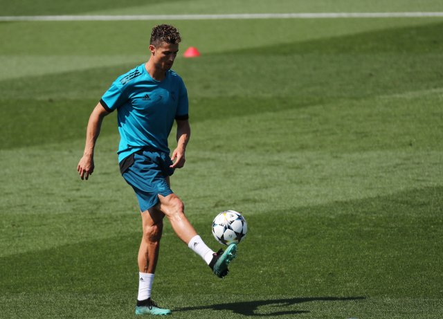 Soccer Football - Champions League - Real Madrid Training - Real Madrid City, Madrid, Spain - May 22, 2018   Real Madrid's Cristiano Ronaldo during training   REUTERS/Sergio Perez