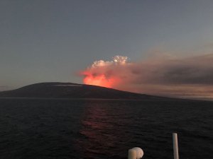 Erupciona volcán en archipiélago Galápagos y emite lava que llega al mar (Videos y fotos)