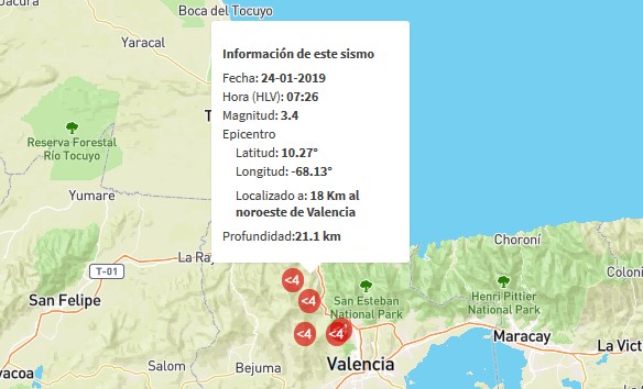 Sismo de magnitud 3.4 al noroeste de Valencia este #24Ene