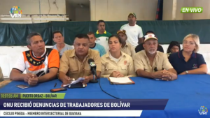 Comisión de la ONU recibió las denuncias de los trabajadores de Bolívar