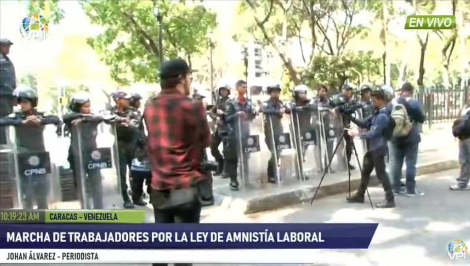 Piquete de la GNB impide marcha de trabajadores a la Asamblea Nacional por Ley de Amnistía