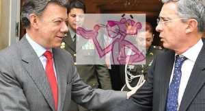 La analogía de La Pantera Rosa que usó Uribe para meterse con Santos