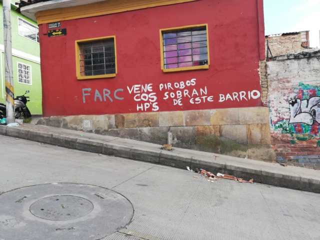 Casa con mensajes de odio en contra de venezolanos, Colombia.