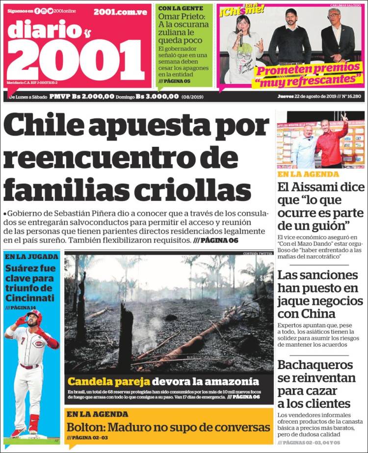 Portadas de este jueves 22 agosto de 2019