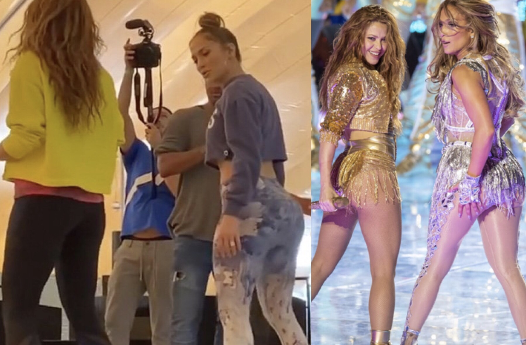 EN VIDEO: Jennifer Lopez enseñando a Shakira a mover bien el “booty”