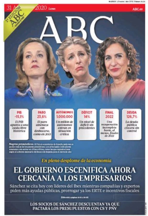 Portadas de la prensa internacional de este lunes 31 de agosto de 2020