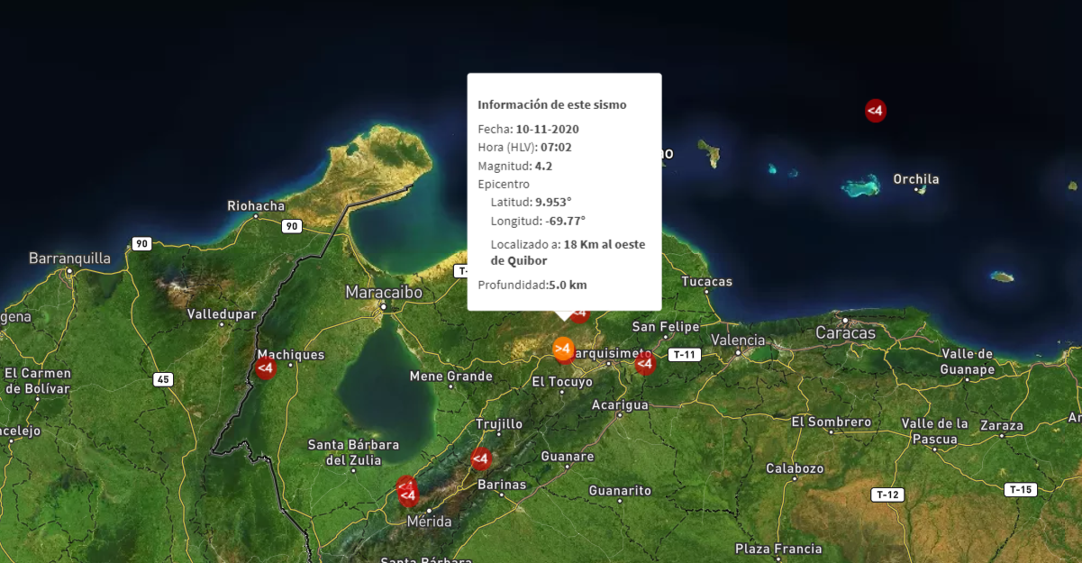 Reportan sismo de magnitud 4.2 en Lara #10Nov