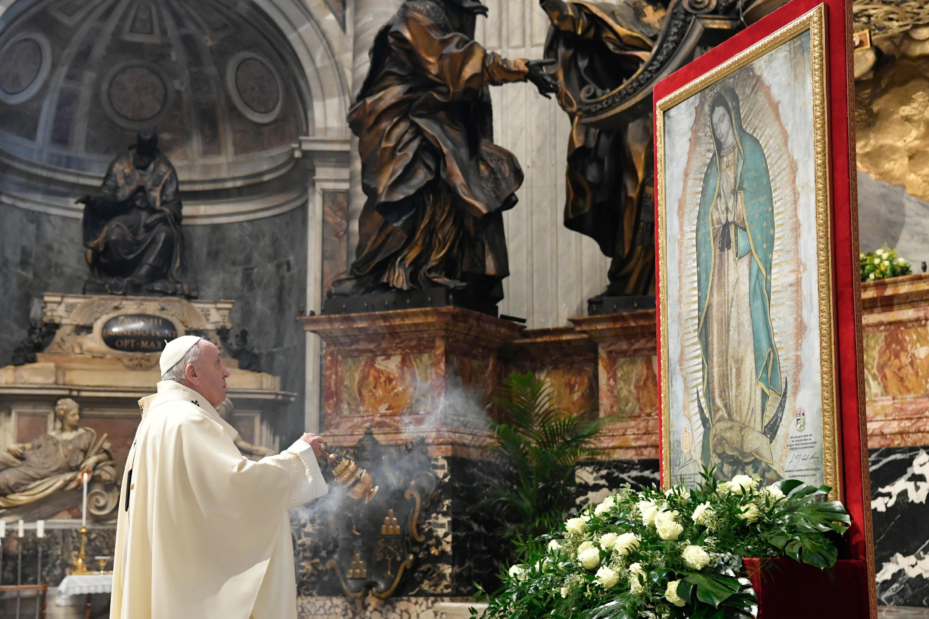 El papa Francisco celebró misa en ocasión de la festividad de la Virgen de Guadalupe