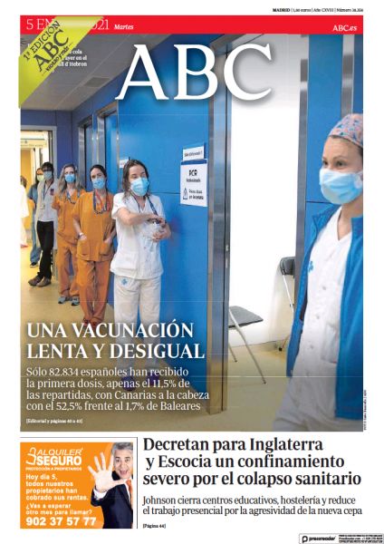 Portadas de la prensa internacional de este martes 5 de enero de 2021