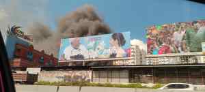 En imágenes: Se registró este #26Ene un incendio adyacente al Hotel Mediterráneo de Petare