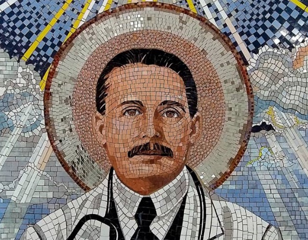 ¡De horror! Pintaron mural en Guacara sobre cómo murió el Dr. José Gregorio Hernández (FOTO)