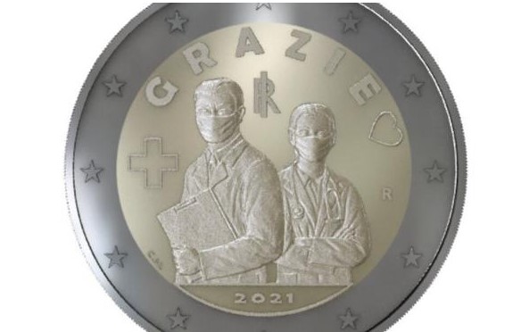 “Grazie”, la moneda con la que Italia rinde homenaje a los sanitarios que lucharon contra el Covid-19