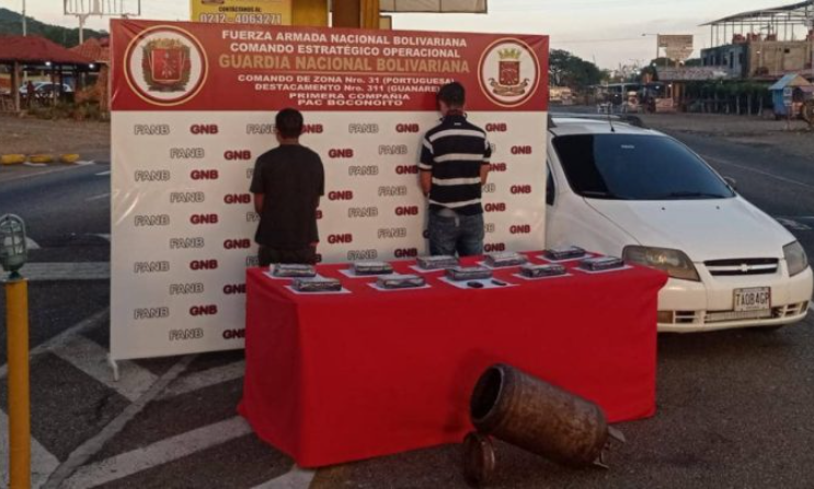 Detenidos en Portuguesa por ocultar droga en cilindro de gas doméstico