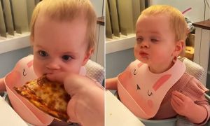 La adorable reacción de una niña estadounidense al probar pizza por primera vez (VIDEO)