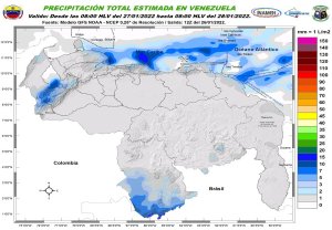 Inameh prevé lluvias y descargas eléctricas en varios estados de Venezuela #27Ene