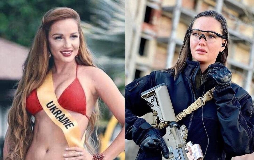 Con fusil en mano: Miss Ucrania se reintegró al Ejército y llamó a defender su país (FOTOS)