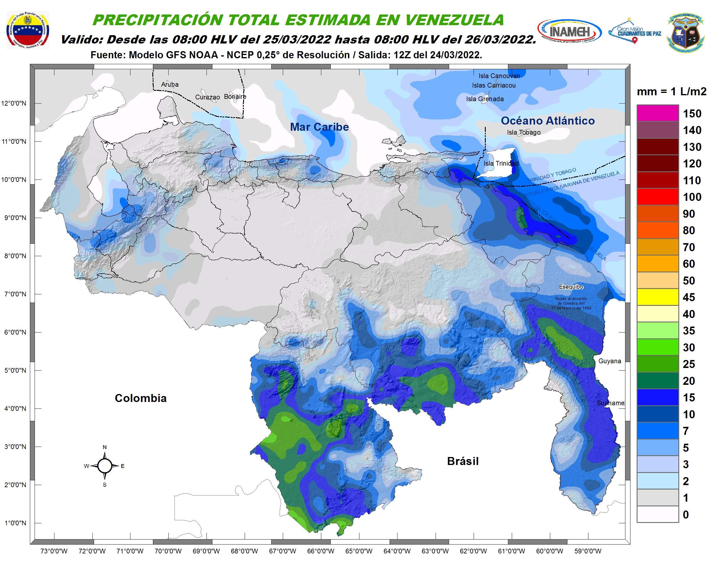 Inameh prevé descargas eléctricas y nubosidad en algunos estados de Venezuela #25Mar