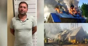 Desquiciado prendió fuego una iglesia porque su esposa no dejaba de hacer donaciones