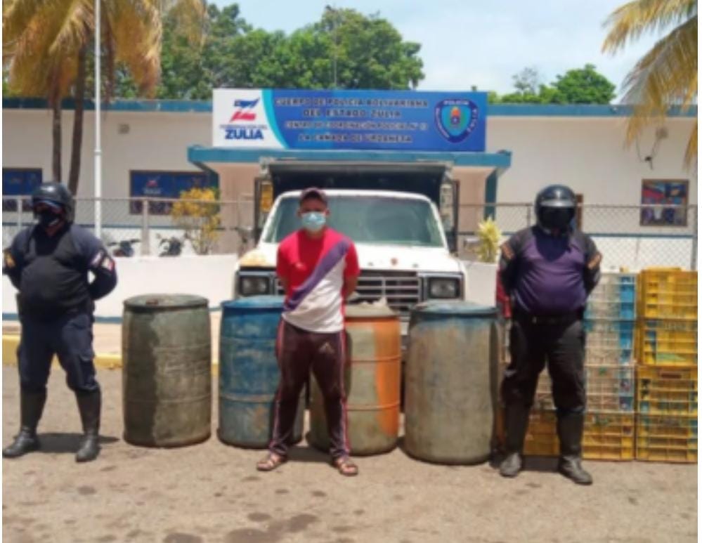 Lo detuvieron con casi mil litros de gasolina ocultos entre canastos en Zulia