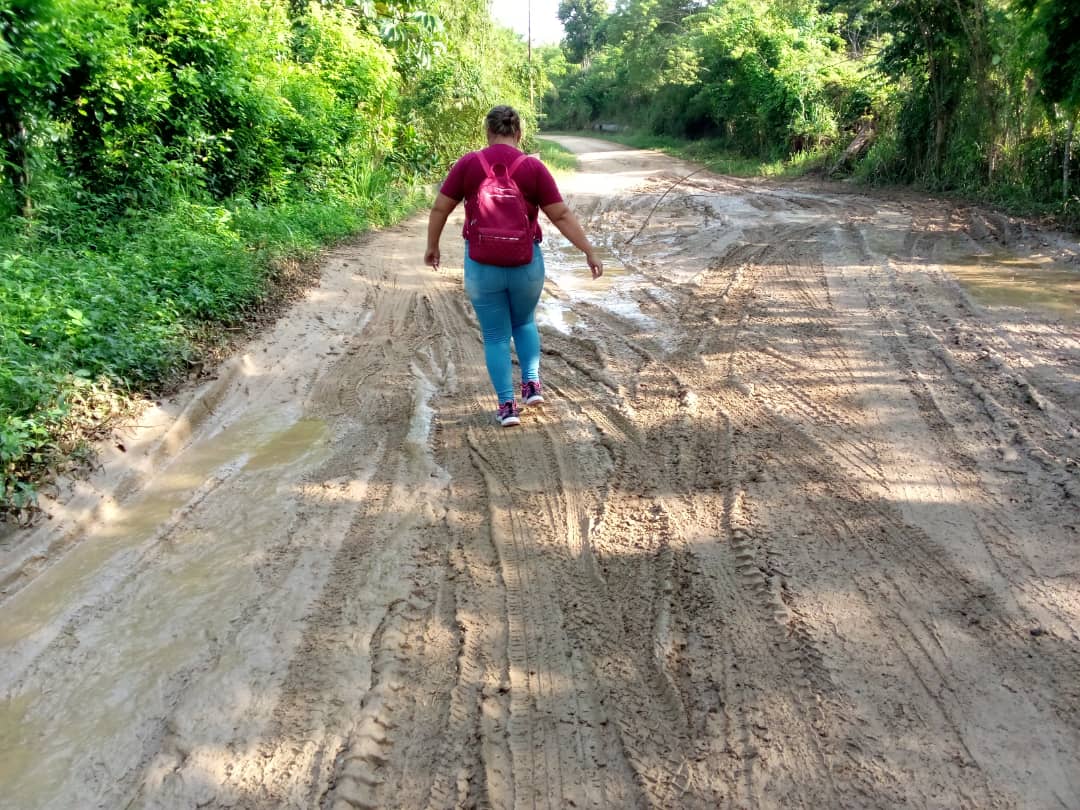 Habitantes de zona agrícola en Canoabo caminan con el barro hasta los tobillos por mal estado de la vía