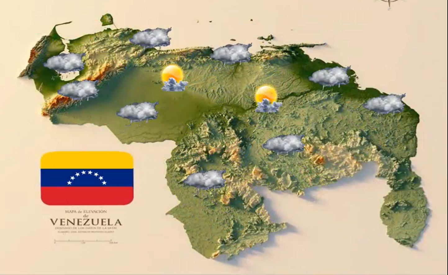 Inameh prevé nubosidad y lluvias en algunos estados de Venezuela este #18Nov